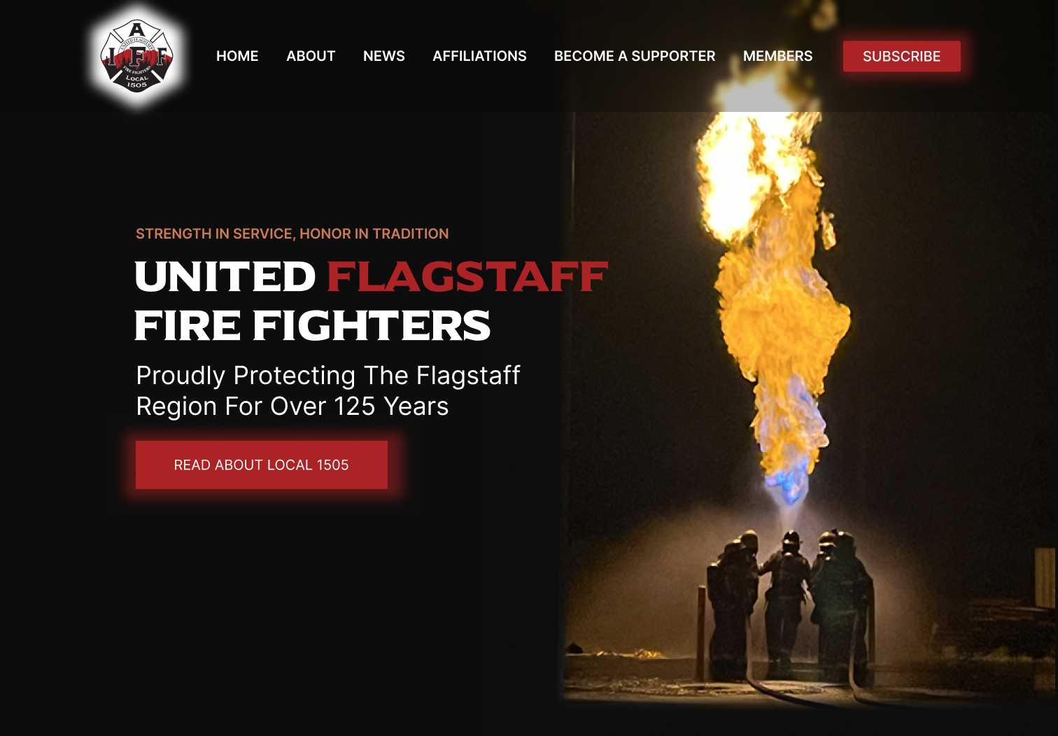 Screenshot of United Flagstaff Fire Fighters Website